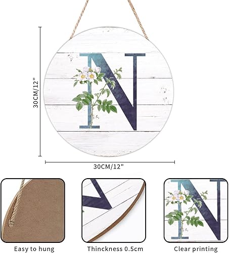 Vista 59 de Welcome Sign for Wall Initial Letter C Blue Round Wood Signs Monogram White Floral Wood Plaque Fresh Flowers 12in Mid Century Home Wall Decor for