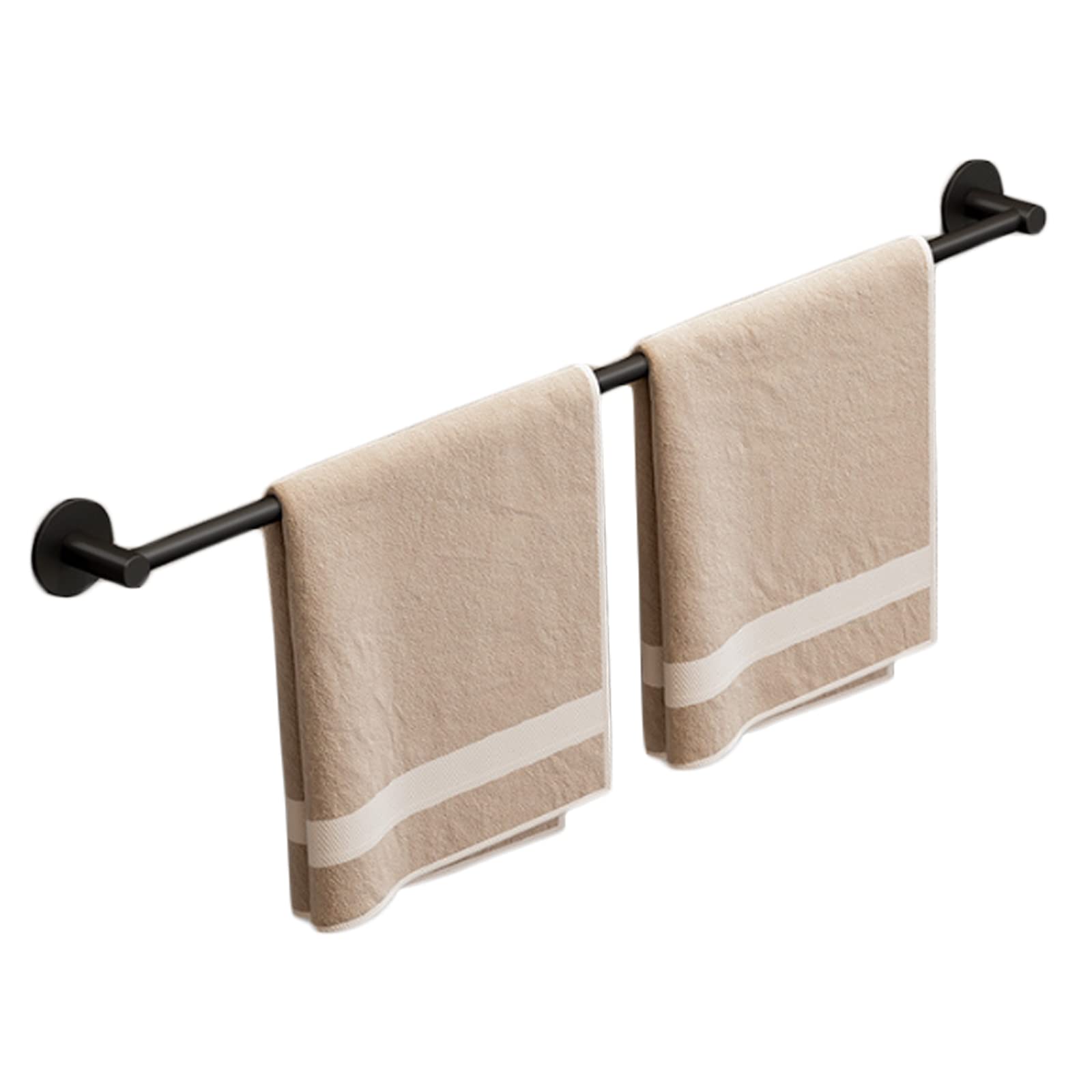 Toallero de aleación de aluminio negro de 60 cm elegante y autoadhesivo para pared