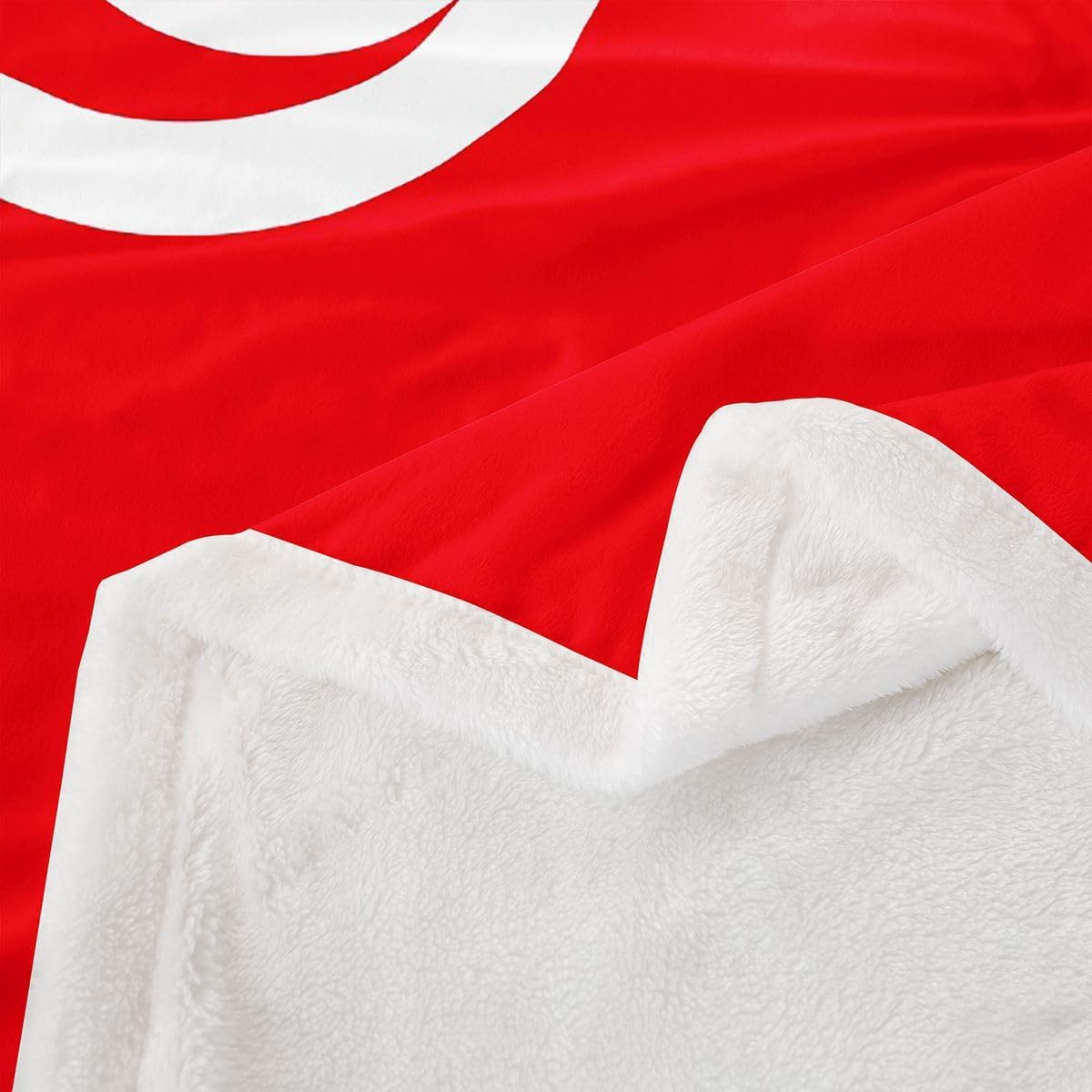 Feelyou Tunisian Flag Fleece Throw Blanket World Countries Sherpa Blanket for Kids Women Men Plush Fuzzy International Flag Twin 60"x80" for Bed Couch Chair Living Room Bedroom Decor image 5