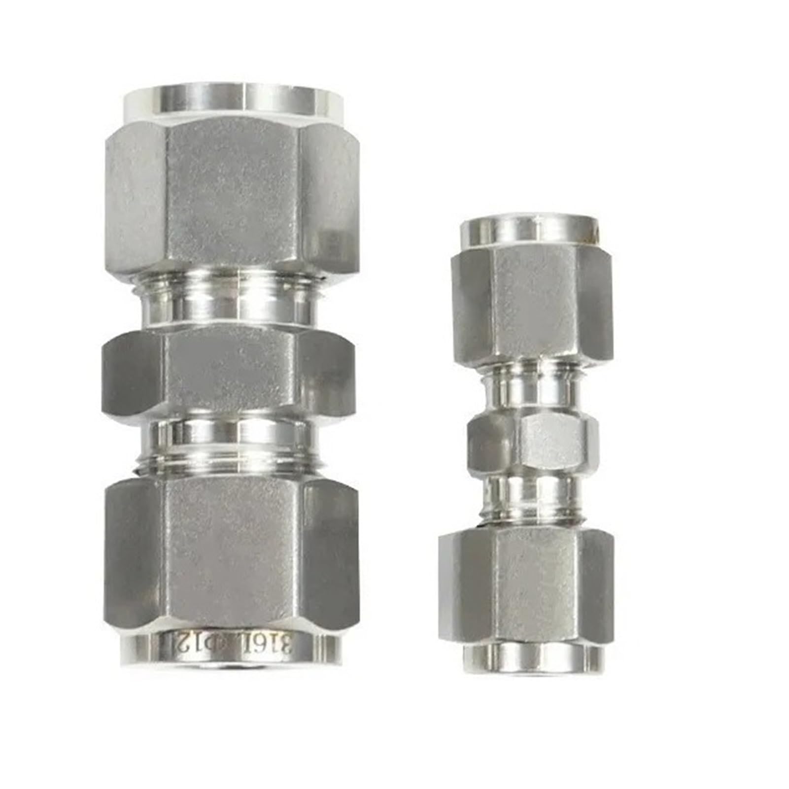 Unión de compresión tubo OD, acoplador Euqal acero inoxidable, conector tubería con tuerca seguridad UNF(12.7mm 1l2 Inch)