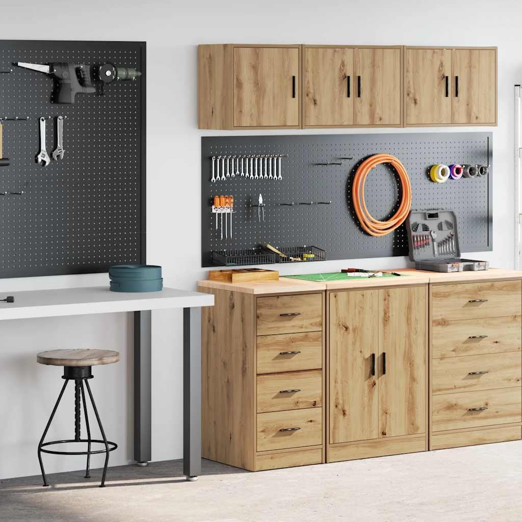 INLIFE Garagenschränke 2 STK. Artisan-Eiche Holzwerkstoff,Wirtschaft & Industrie,Gewerbliche Lagerung,Industrieschränke,Braun,31.35 KG,3328331