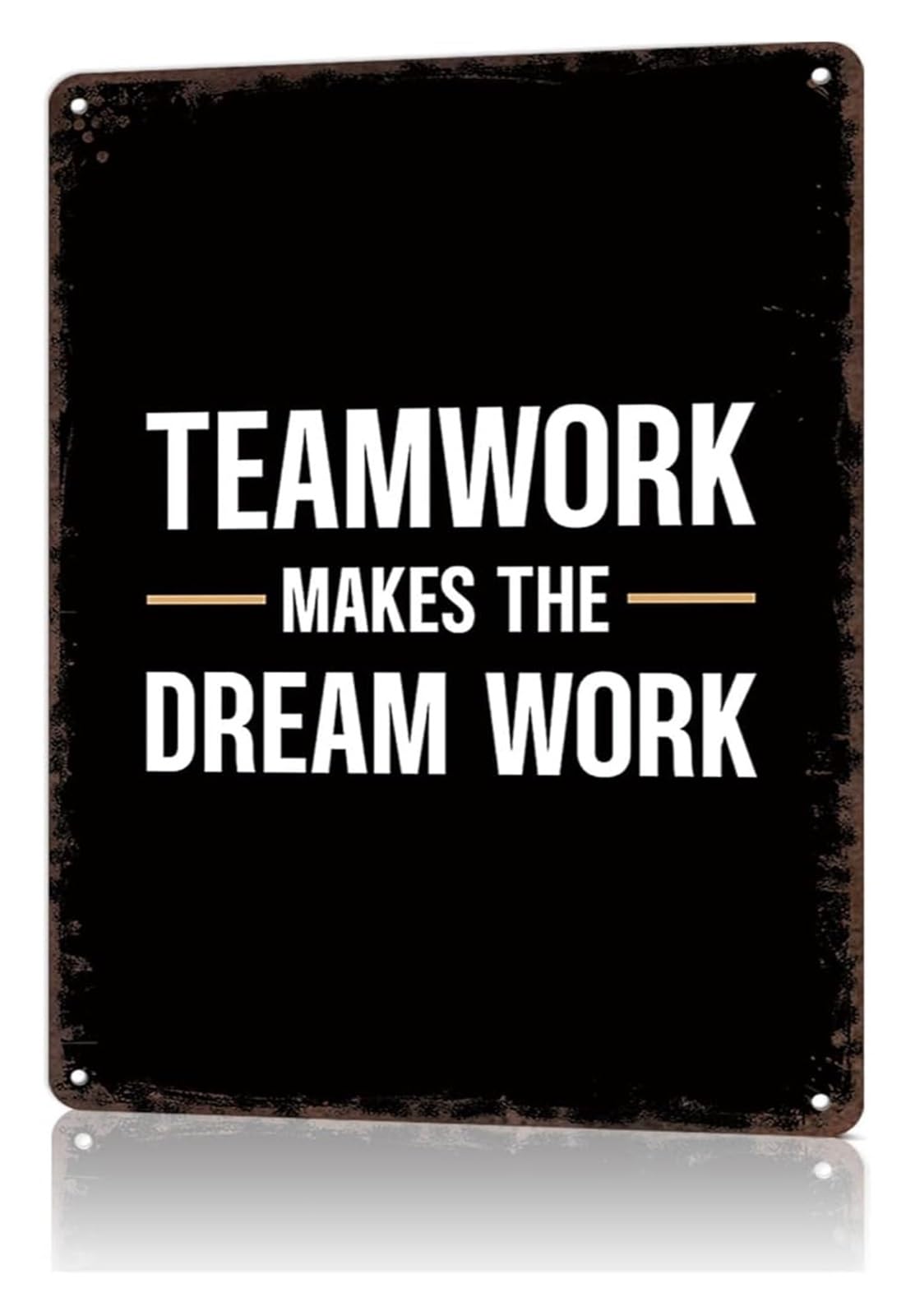 IDGTTLDF Sarcastic Teamwork Makes The Dream Work Tin Plate Novelty Wall Decor for Garage Shed Workshop 8 X 12 in