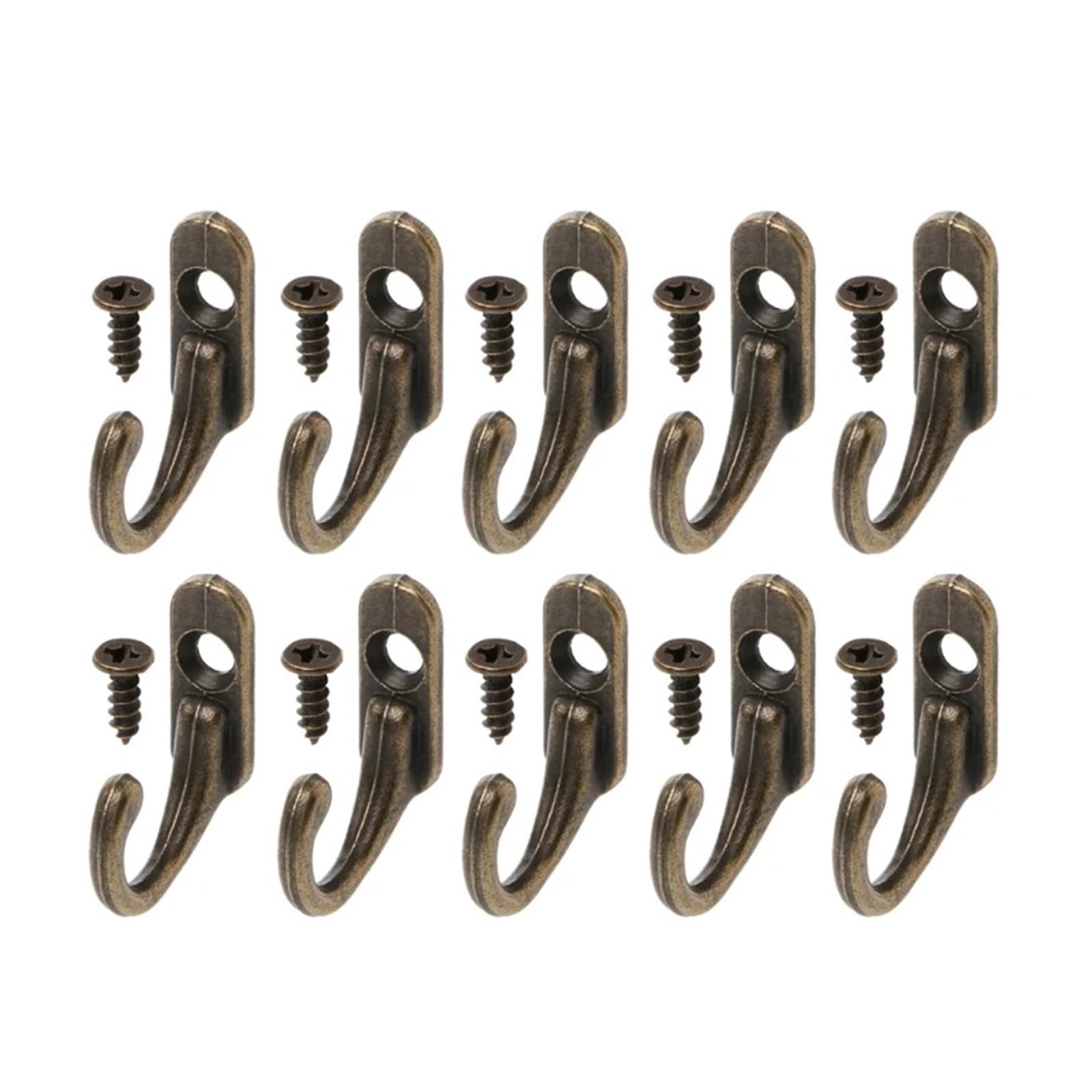 Yusuzh 10Pcs 10/20Pcs Zinc Alloy Coat Hooks Vintage Bronze Hangers Multi-Purpose Wall Hook Adhesive Door Load Rack Strong Bathroom Kitchen For Mudroom,Closet(10Pcs)