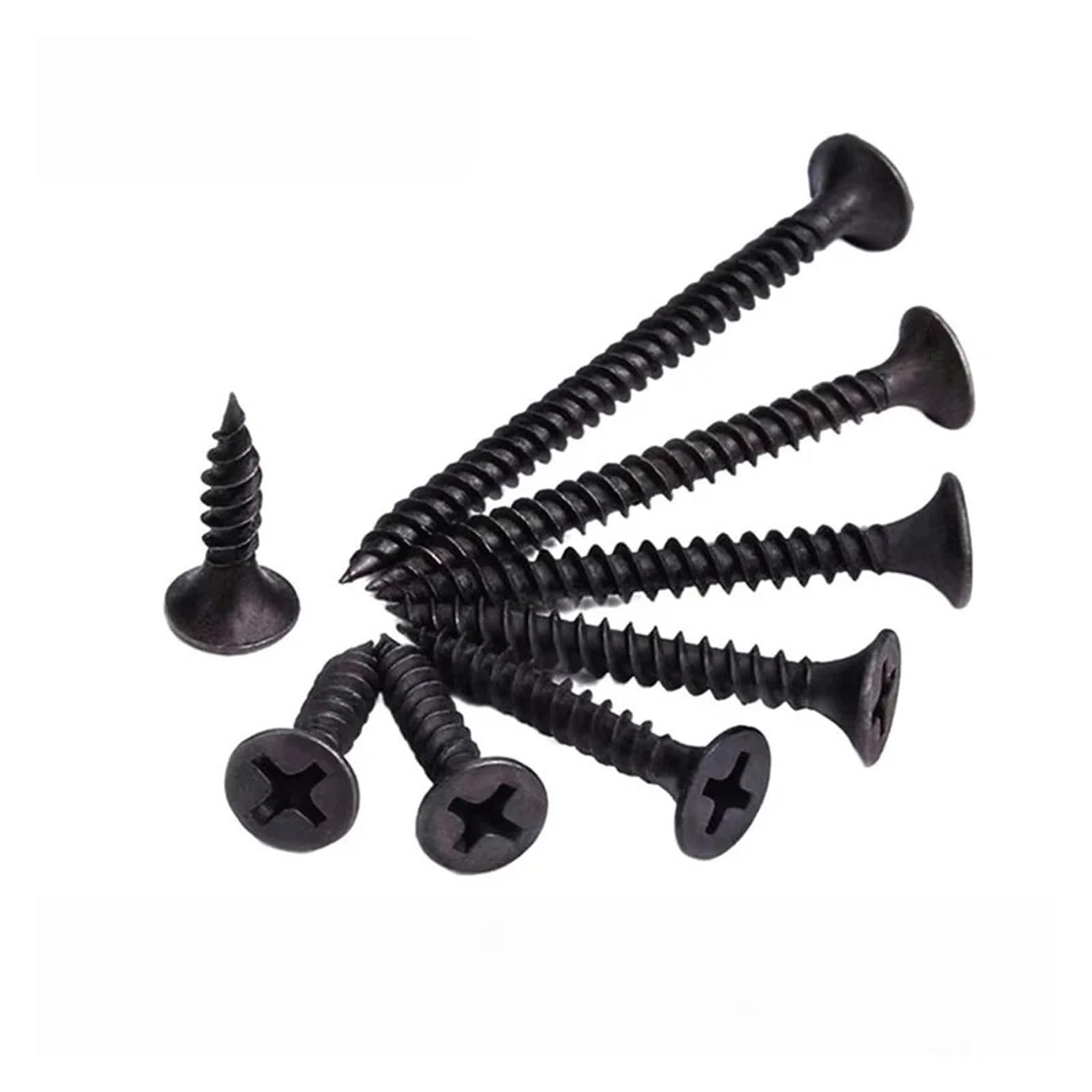 100–300 Stück schwarze Trockenbauschrauben, selbstschneidende Trompetenkopfschrauben for Gipskarton-Wallboard-Holzbolzen(100 pcs,M3.5x80mm)
