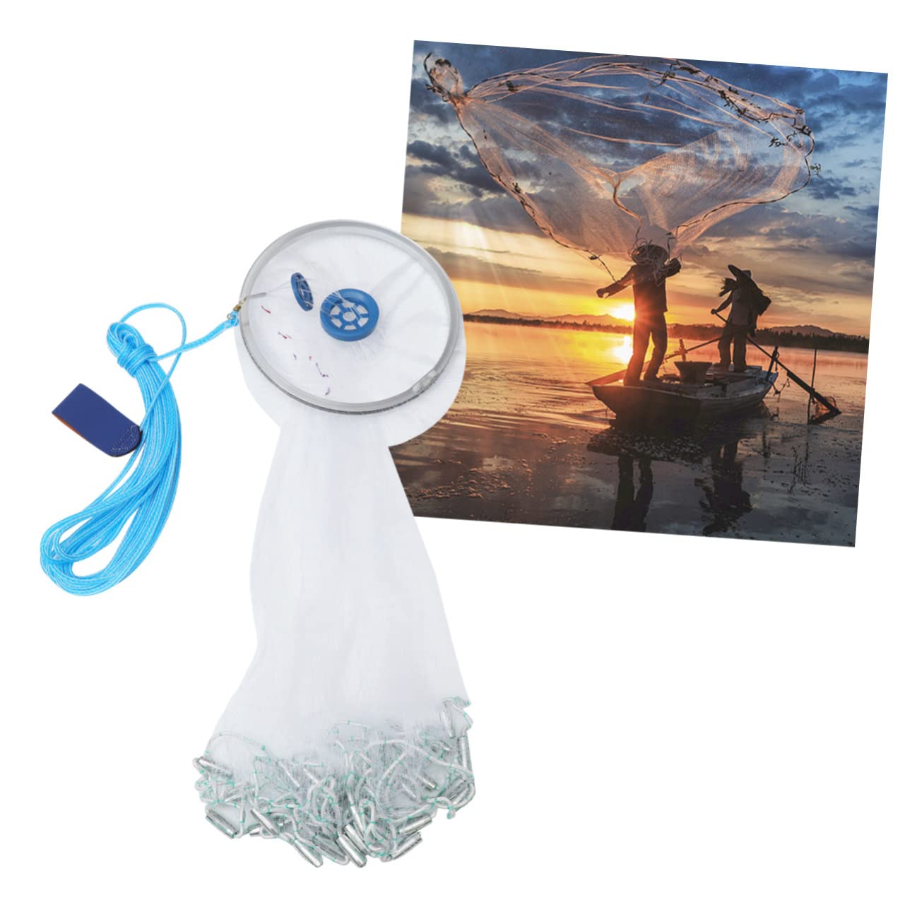 YARNOW Filet de Pêche Pliable 4, 8m en Nylon Blanc pour Écrevisse