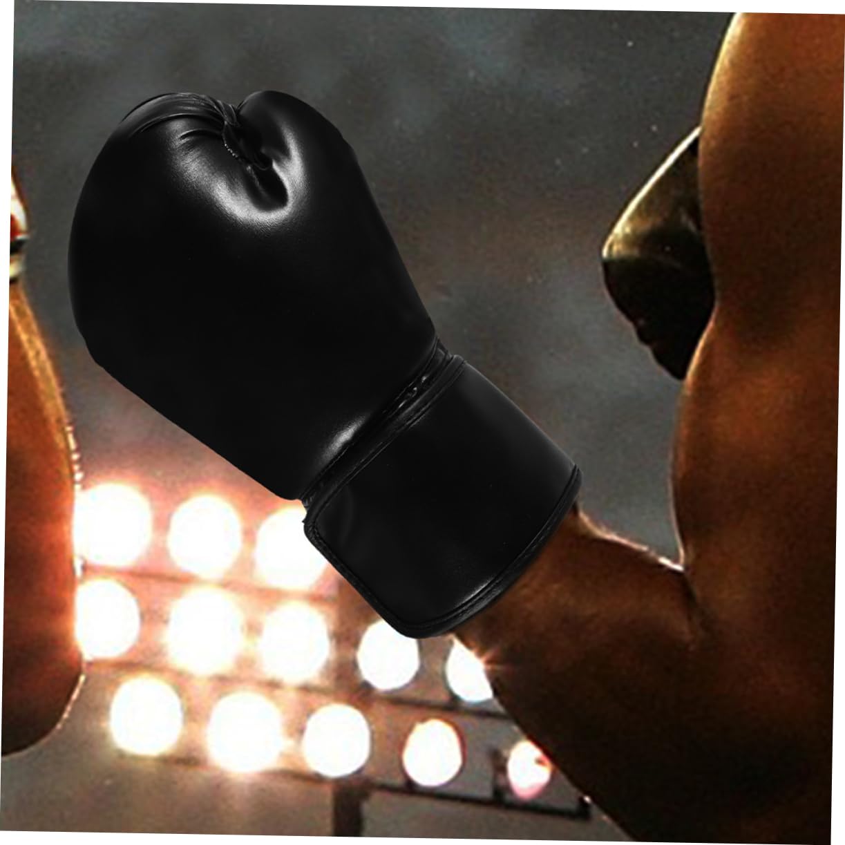BESTonZON Guanti da Boxe per Allenamento in Pu Antiusura e Antiscivolo, Guantini Portatili per Arti Marziali Miste e Pratica di Boxe, Nero