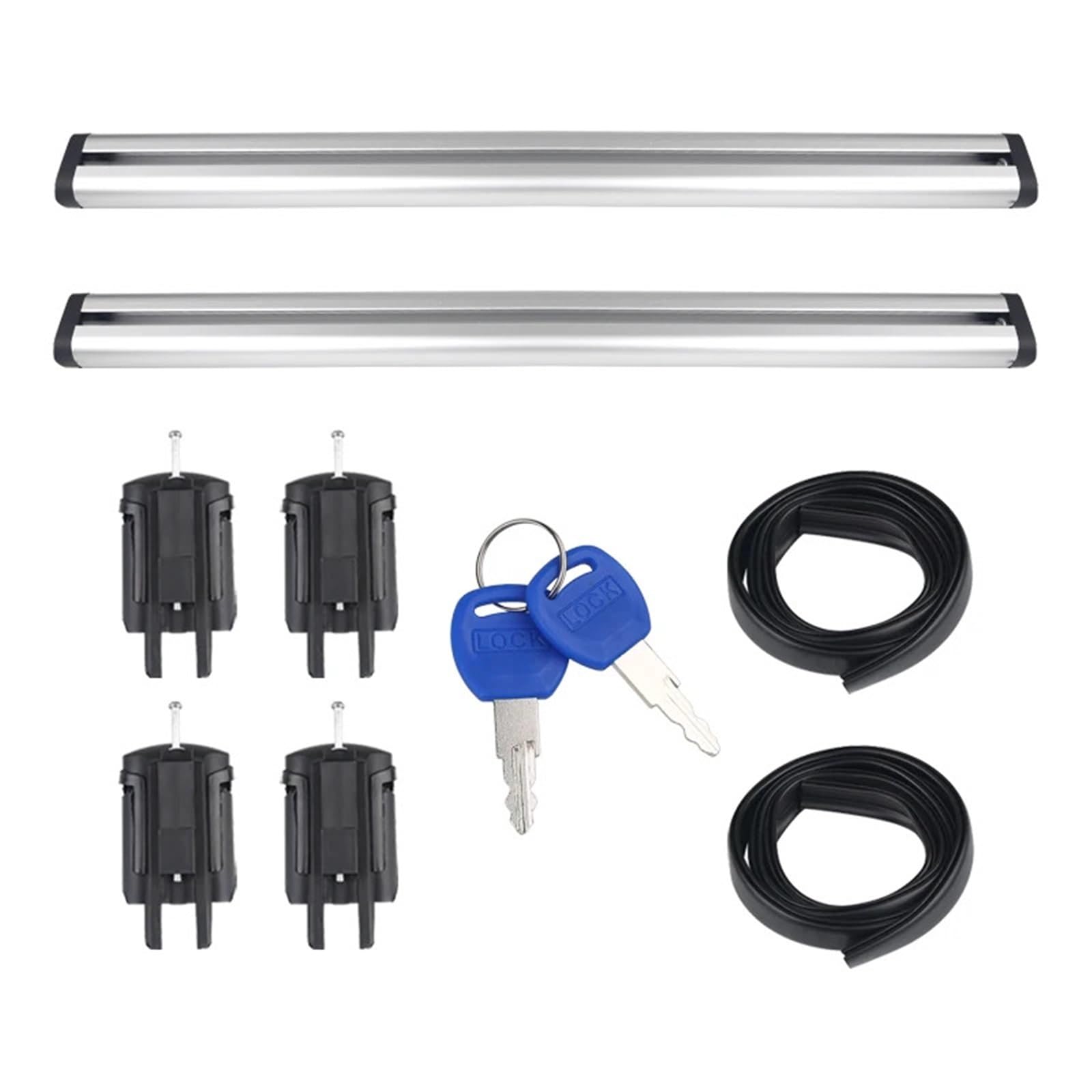 Stały reling dachowy 2 sztuki uniwersalnego wspornika bagażu pasującego do SUV-ów o szerokości 120 cm i 130 cm. Stalowy bagażnik dachowy(2PCS 120cm White)