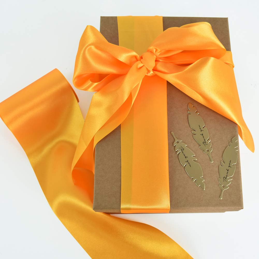 Satijnen gouden lint 3,5 cm x 25 m, stof goud Valentijnslint voor inpakken, bloemboeketten, ambachten, haarstrikken maken, kransen, babyshower, bruiloft feestdecoratie