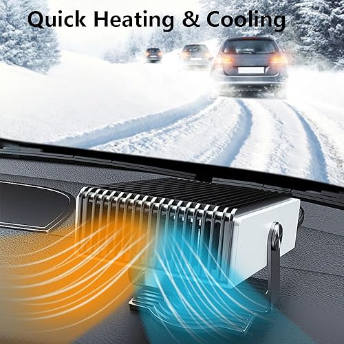 Miniatura 4 de MACSWON - Descongelador para parabrisas - Calentador eléctrico portátil de 12 V 150 W - Desempañador de ventilador de calefacción CC