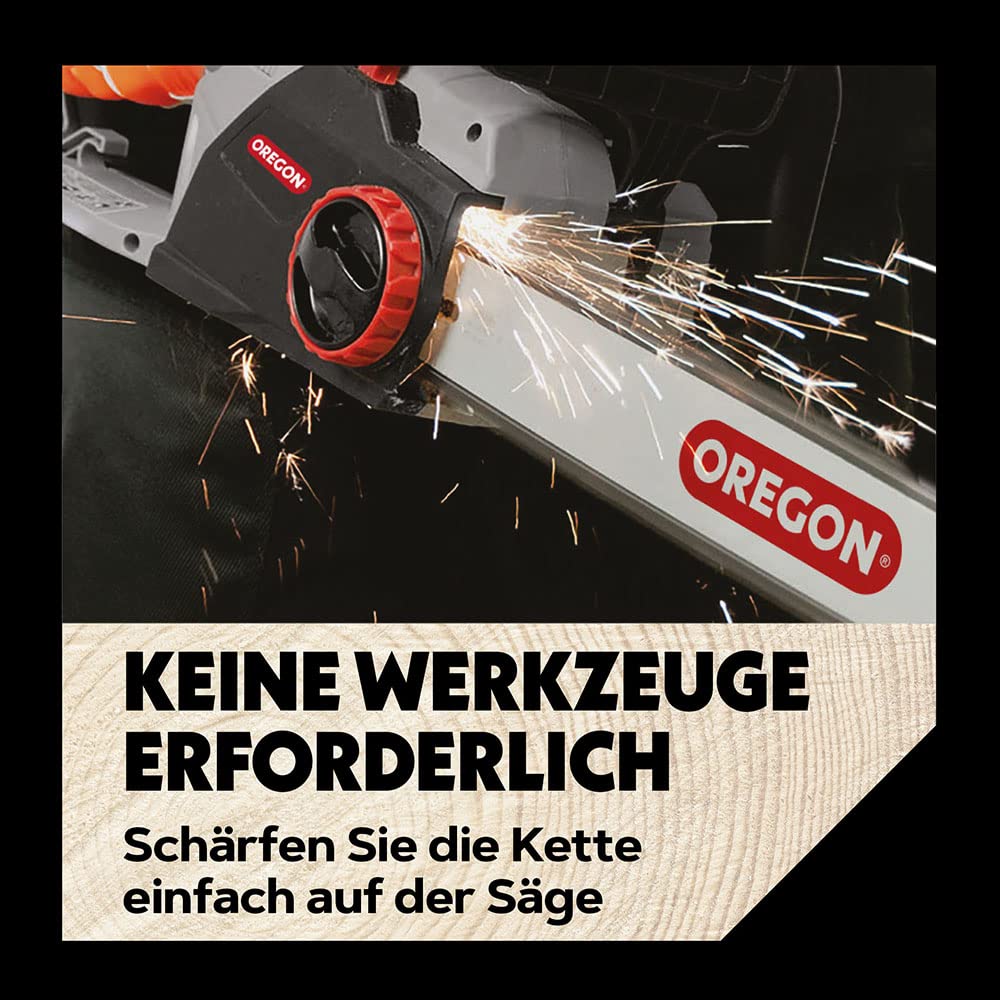 Oregon 2400W kabelgebundene Elektro-Kettensäge mit 18 Zoll (45 cm) Führungsschiene, rückschlagarme Motorsäge, integriertes Selbstschärfungssystem (PowerSharp) 3 Jahre Garantie (CS1500)