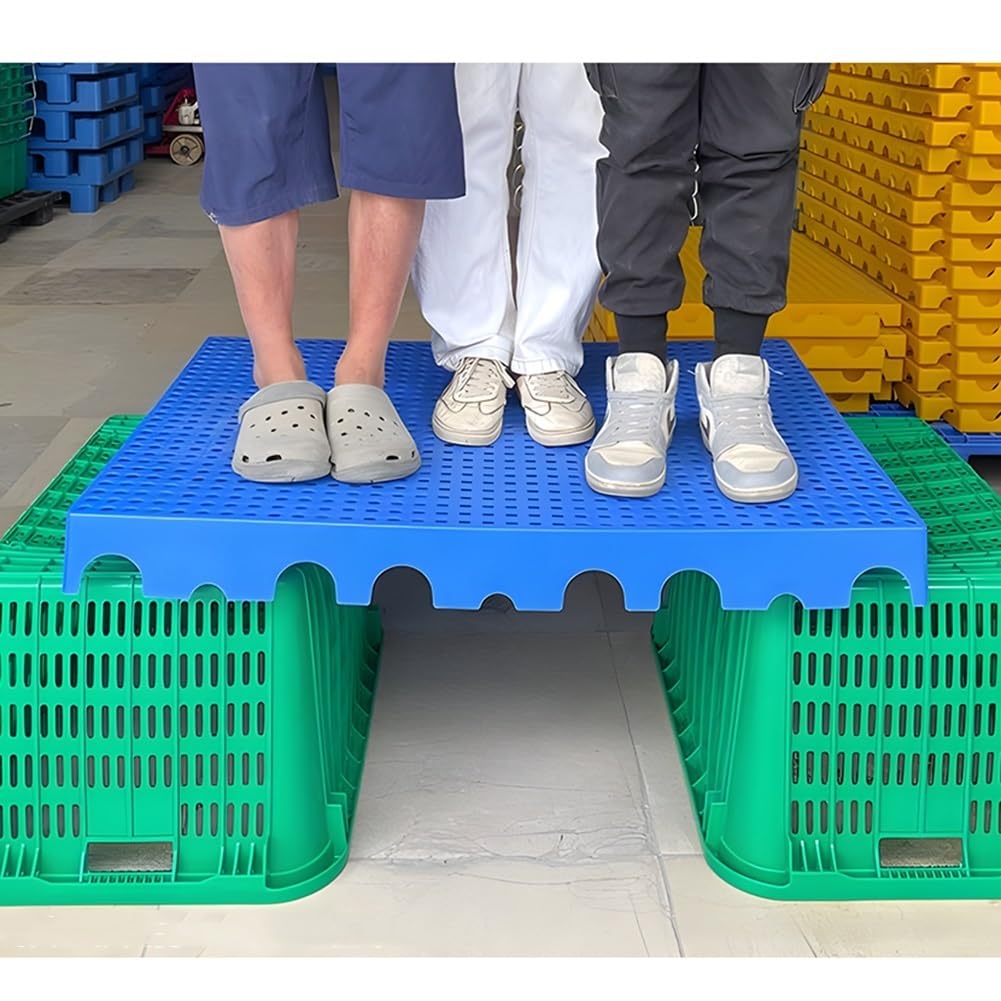 Zfmnoyev Plastic Pallets, Lightweight Nestable Polyethylene Pallets, Isolation Platform Pad Board, Breathable Ventilation, for Outdoor Kitchen Warehouses Factory Workshop(1000x700x50 mm)