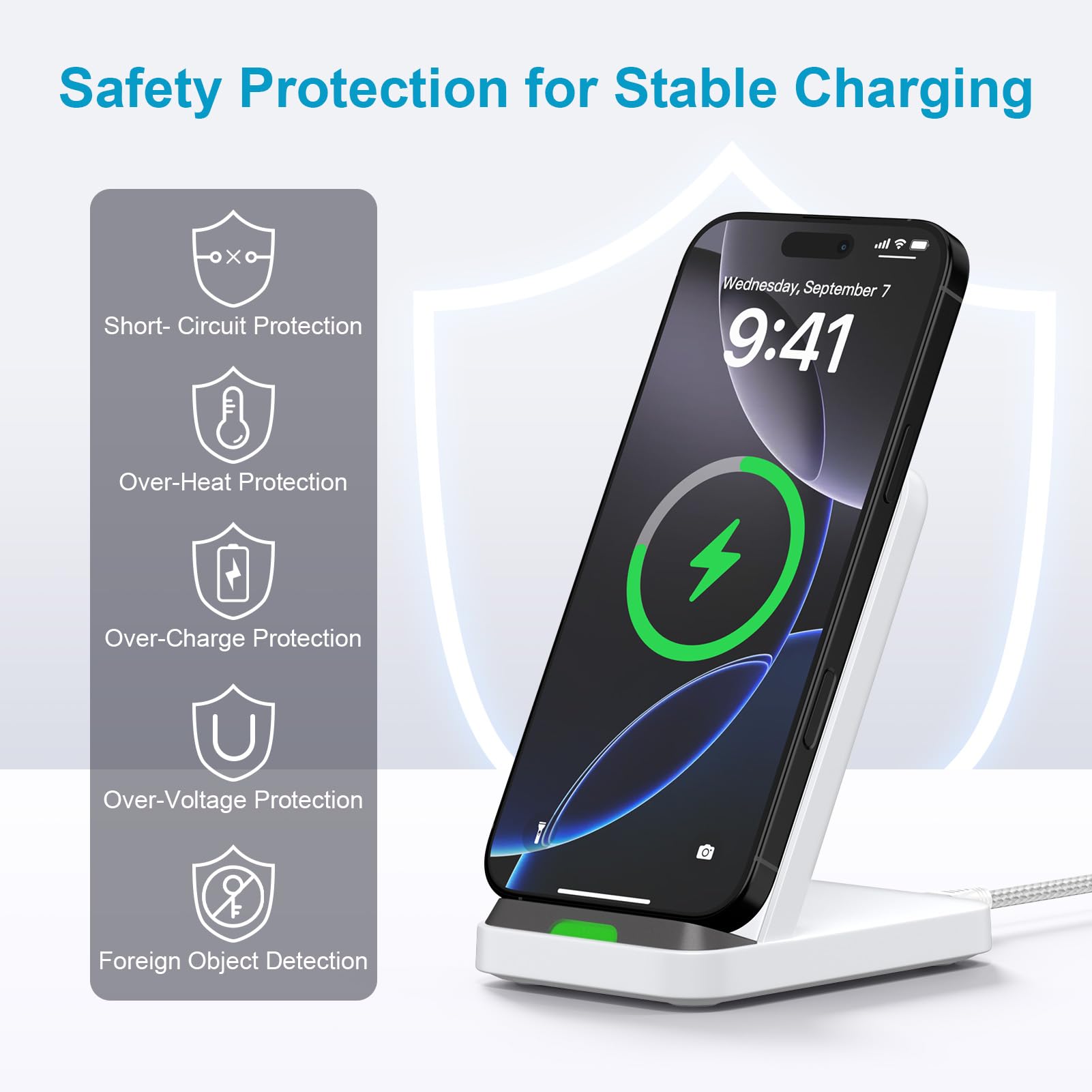 Wireless Charger Stand For Google Pixel 10/9/8/7/6 Series - 15W Fast Charging Dock Pad With Adapter, Compatible With Most Pixel Models