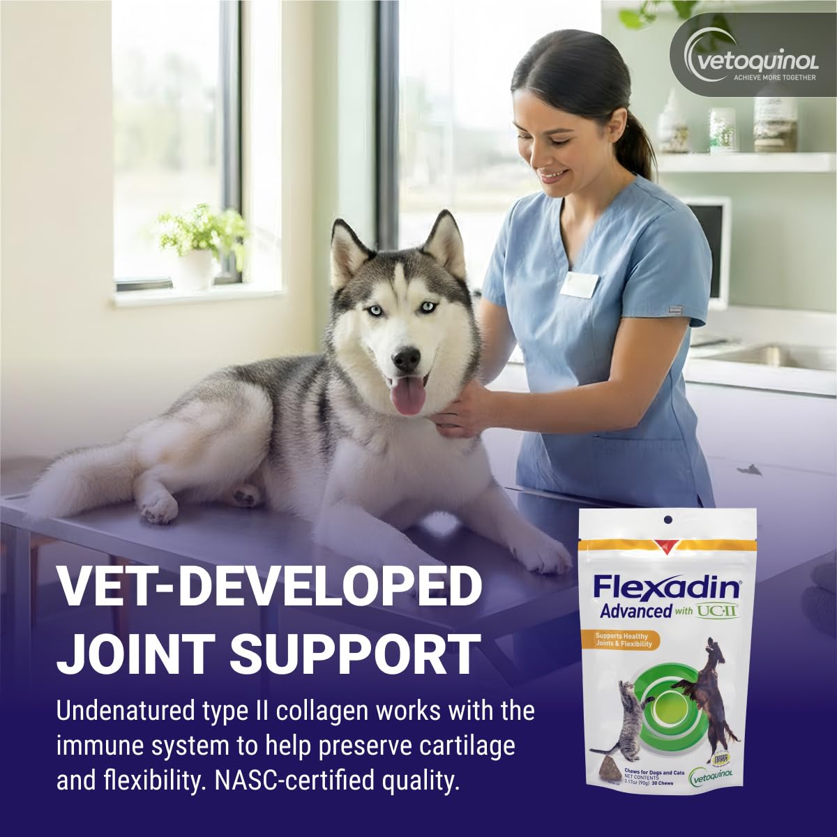 Vetoquinol Flexadin Advanced Chewable Tablets 30 Count Chews, 3.17
