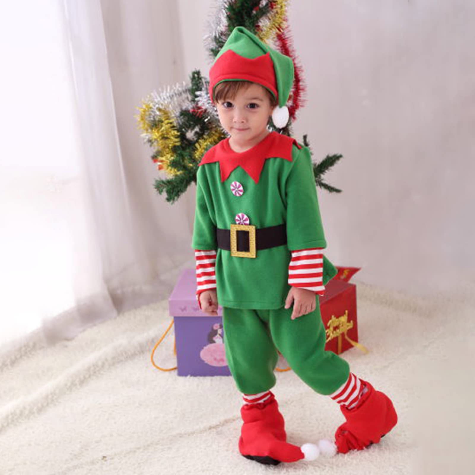 Costume Lutin De Noël Enfant - Déguisement Elfe Mignon Garçon Fille - Idéal Fêtes & Cosplay