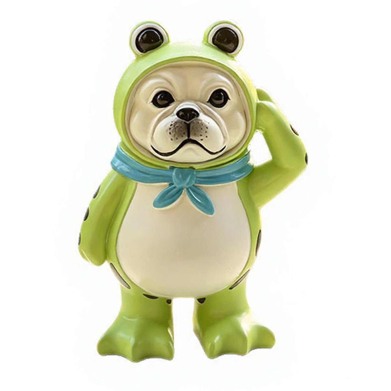 Waterproof Resin Bulldog Statue in Suit, Cute Outdoor Yard Patio Dog Figurine Ornament, for Pet Lovers A Onesize