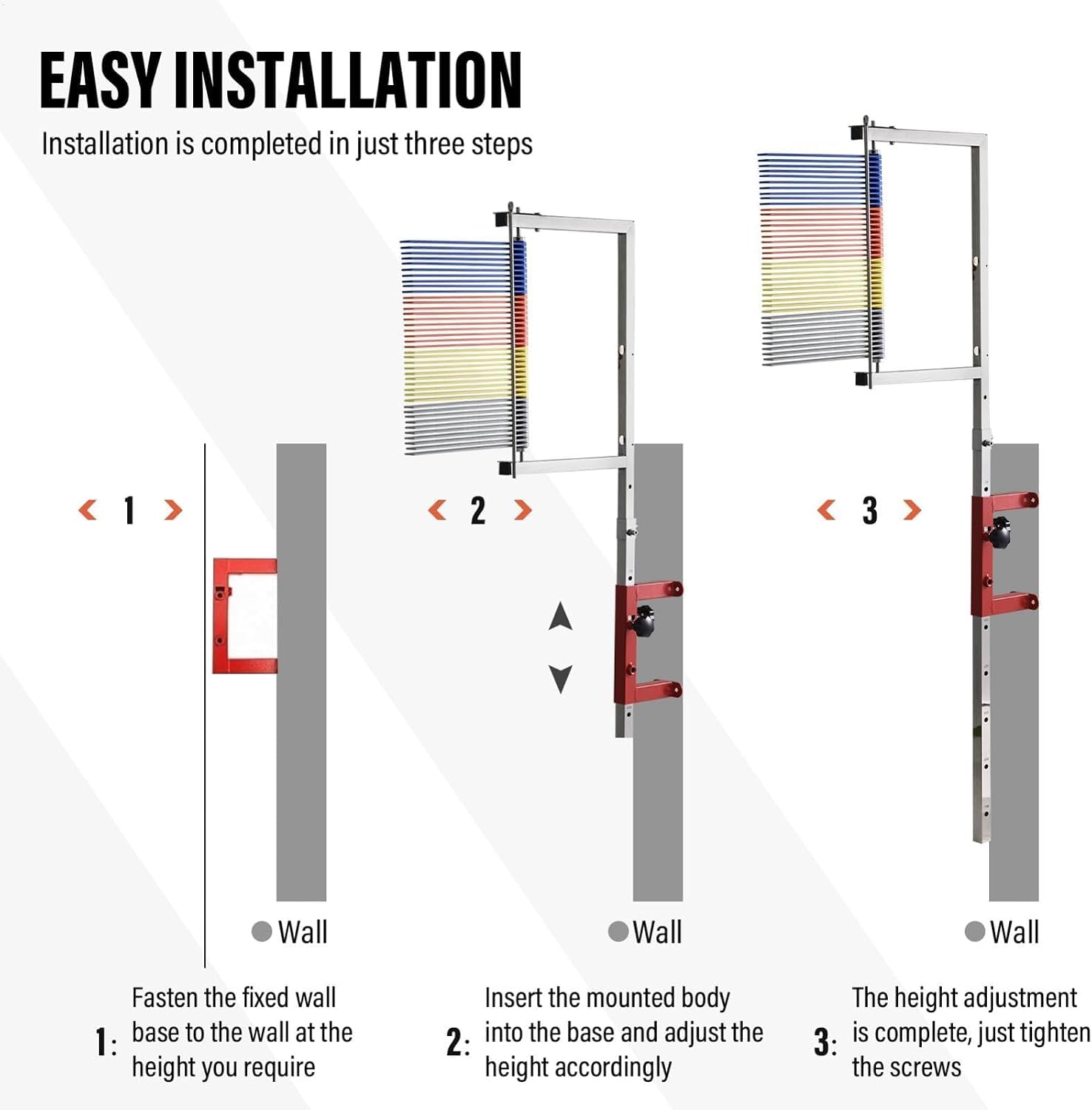 Medidor de Salto Vertical con Altura Ajustable de 4,5 a 5,2 pies, paletas Objetivo de 4 Colores para Entrenamiento