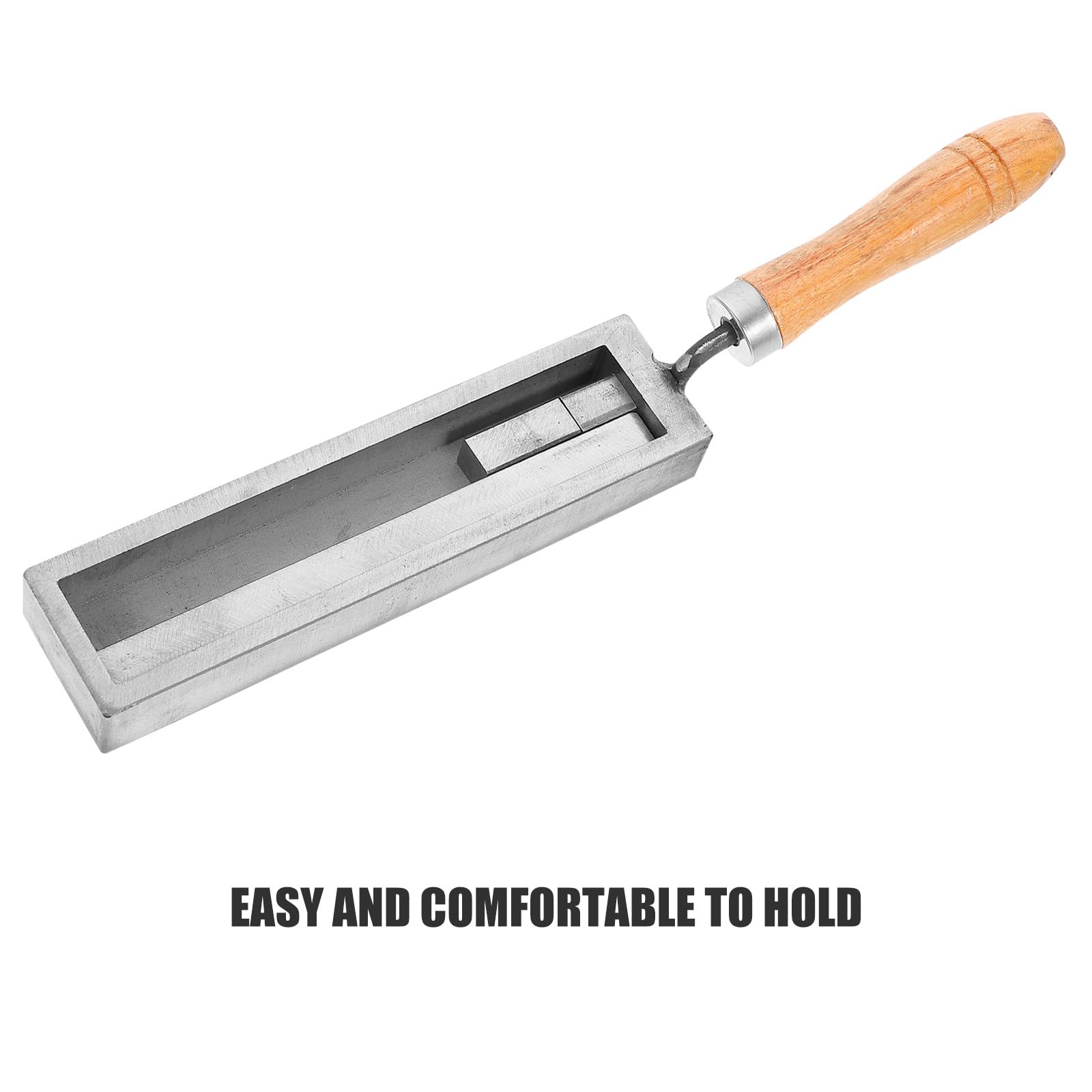 Baluue Moule de Fonderie Métallique en Fer et Bois pour Fusion et Modelage DIY, Fente de Moulage Argentée pour Bijoux et Métaux Précieux