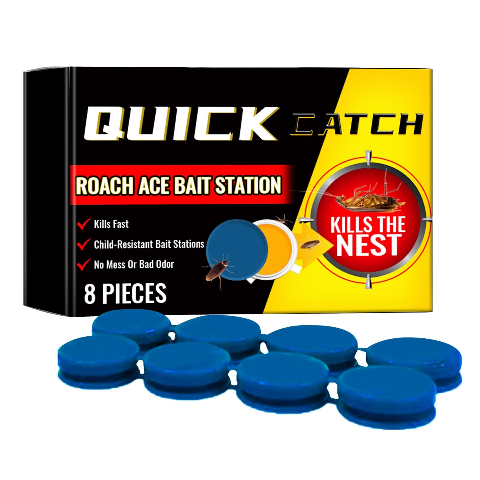24 Pcs Cockroach Trap Fast Acting Cockroach Bait Suitable for All Cockroachs Species in Kitchen and Home Furnishings