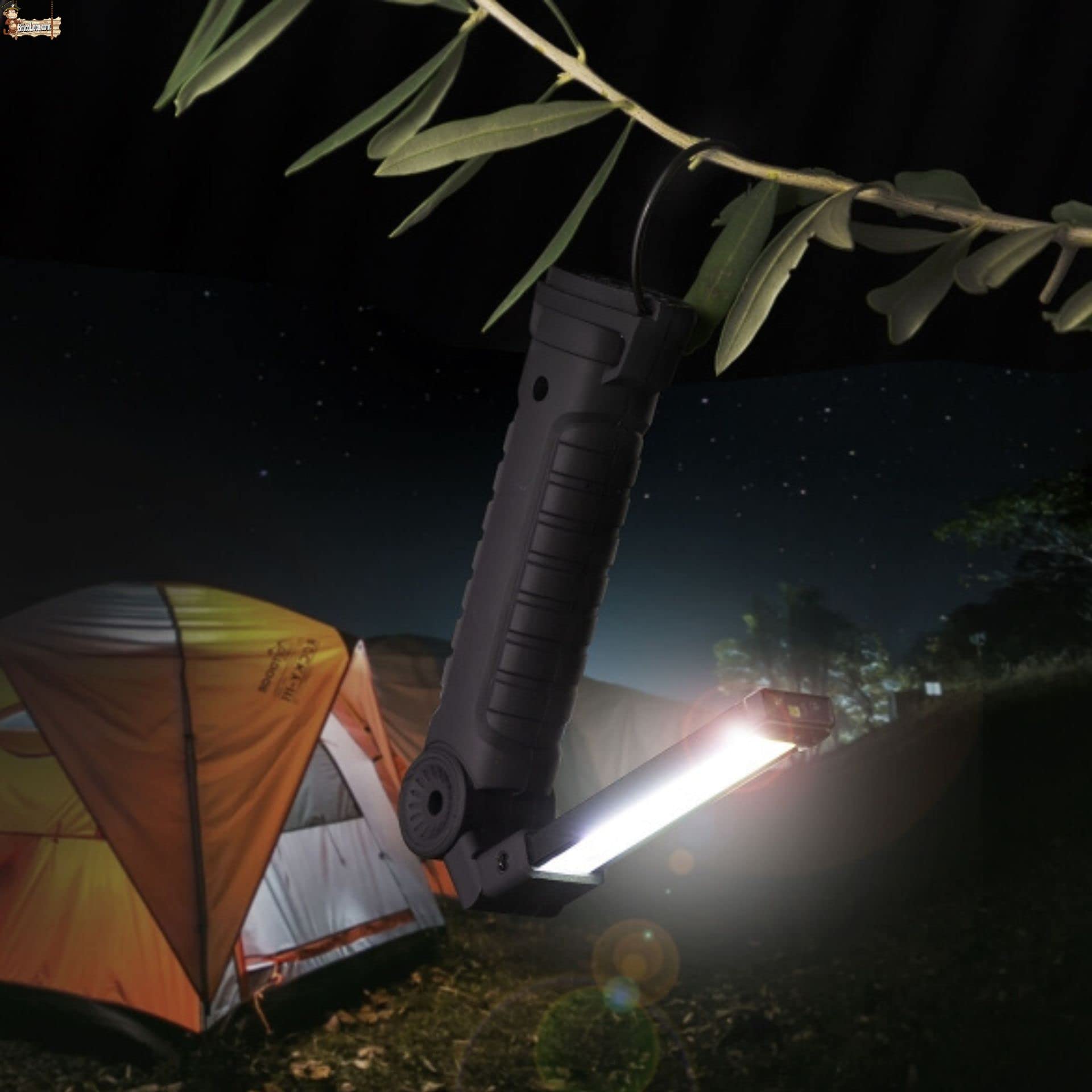 BricoLoco.com Magnetowana ładowalna latarka LED 24 COB LED + 1 LED Różne tryby oświetlenia 5 w 1. Wodoodporna. Magnetyczne światło z magnesem na kemping, warsztat samochodowy. Wielofunkcyjne i wielofunkcyjne