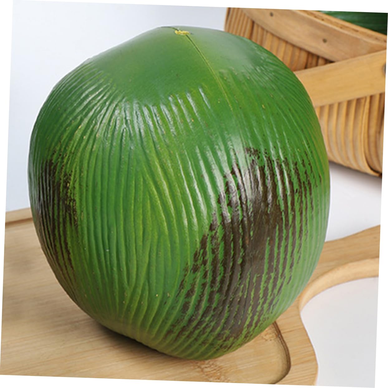 Mikinona 3pezzi Cocco Finto Realistico Tropicali Cocco Artificiale Per Decorazioni Festa Hawaiana Scenografia Frutta Tropicale Finta Cibo Finto Per Party