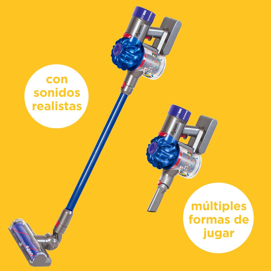 Aspiradora sin Cable Casdon Dyson | Aspiradora Dyson de Juguete interactiva y con Licencia Oficial para niños a Partir de 3 años | ¡Juego de simulación Realista!