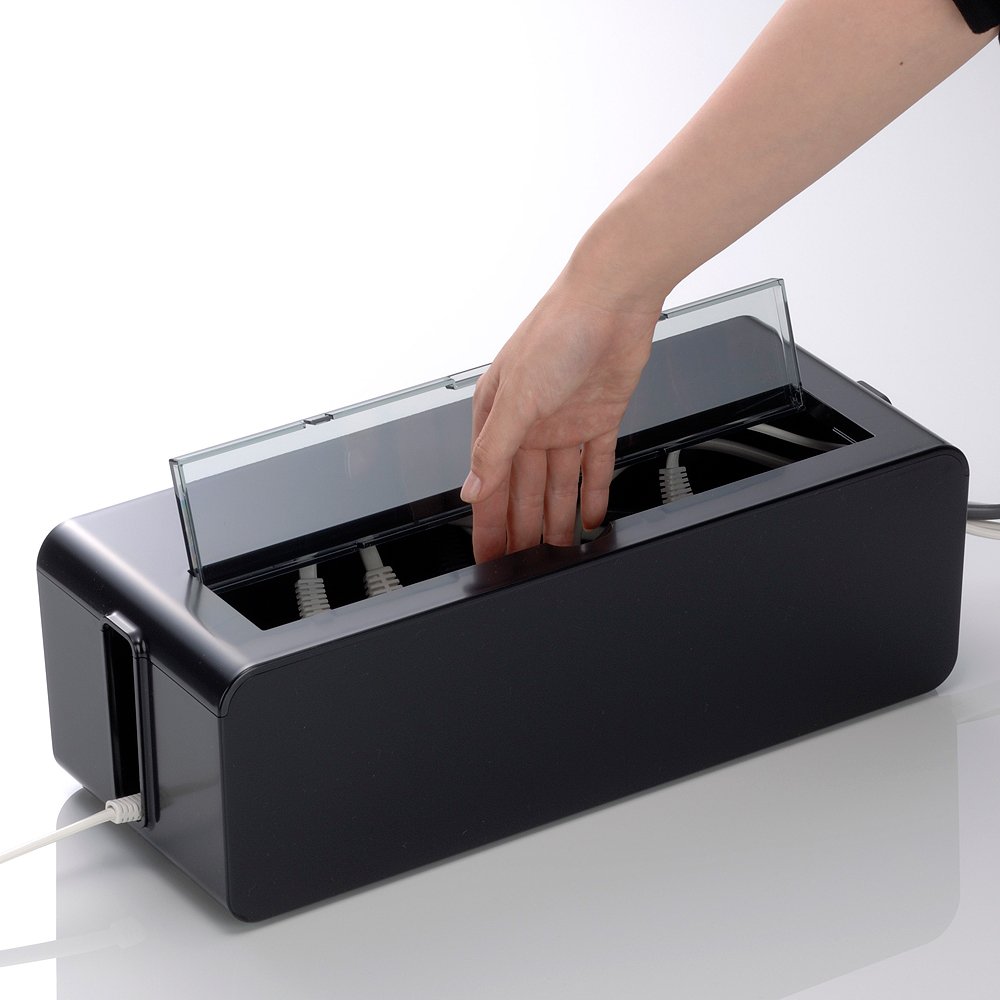 Amazon.co.jp: イノマタ化学 テーブルタップボックス ブラック Lサイズ