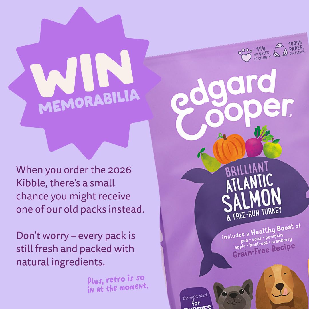 Edgard & Cooper Pienso para Perros Cachorros Puppy Junior Comida para Perros Seca Natural Sin Cereales 7kg Salmon & Pavo Fresco, Fácil de digerir, Alimentación Sana Sabrosa y Equilibrada