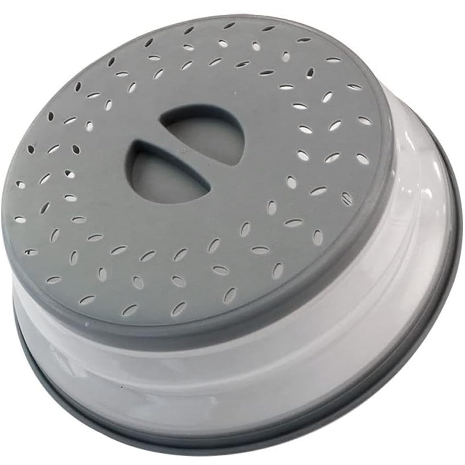 Collapsible Microwave Splatter Cover Plate with Steam Vent Dishwasher-safe Dish Lid for Food(Gray-1)(Gray-1)