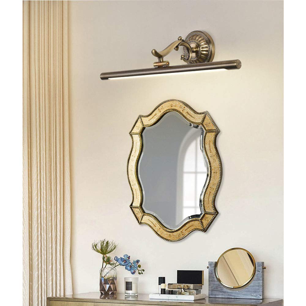 Vintage Spiegellampe Badezimmer Grüne Bronze Spiegelleuchte Bad Retro Badlampe 4000K Schminklicht 240 ° Drehbar LED Wandlampe Make-Up Light für Badzimmer Schminktisch Wandbeleuchtung L41cm