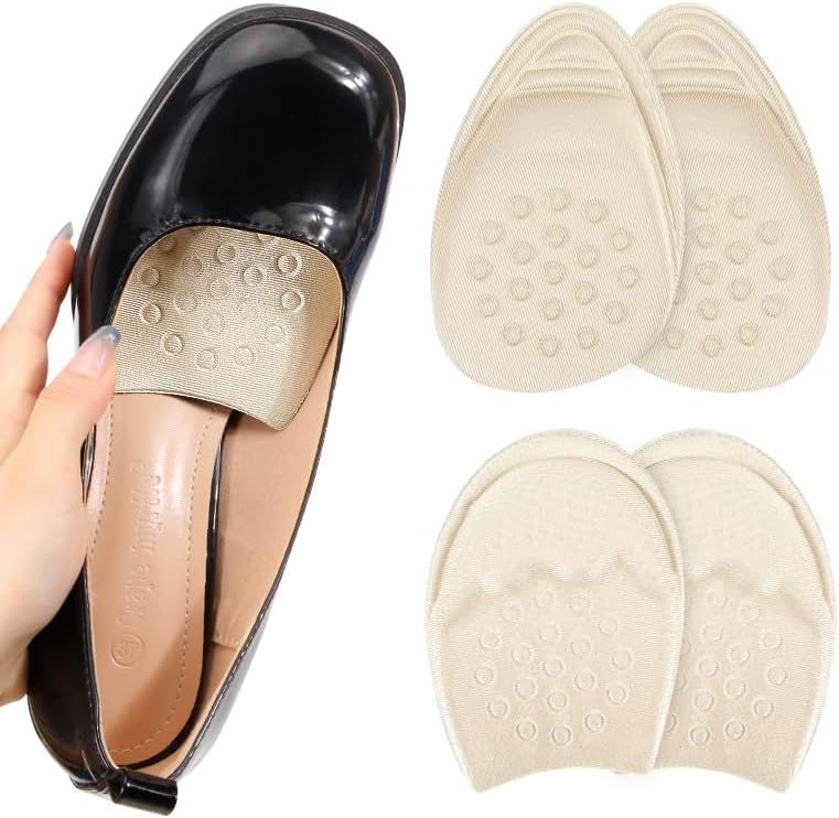 Insert Shoes for Women – 2 Pairs Cushions for Ball of Foot & Heel Inserts– Non-Slip Beige Inserts for Pain Relief – Ideal for Sneakers, Work Shoes, Flats & High Heels - Image 5
