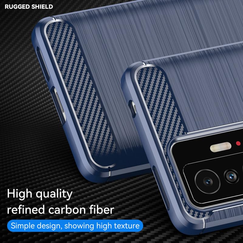 Image of Hybrid Carbon Fiber Back Case for Xiaomi Mi 11T / Mi 11T Pro (Blue)