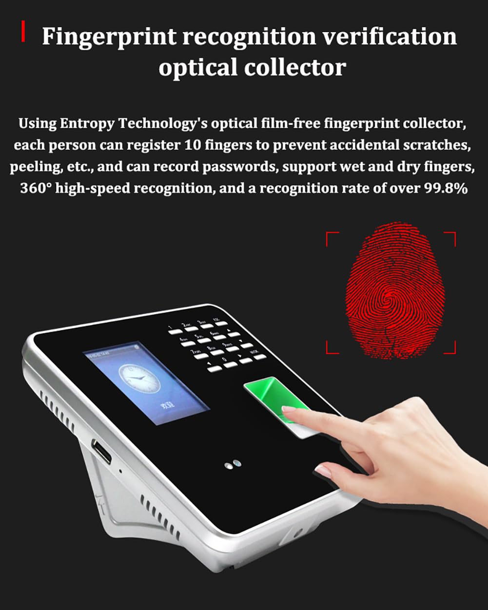 Amazon.co.jp: 従業員用打刻機、TCP/IP生体認証顔勤怠システム、顔を