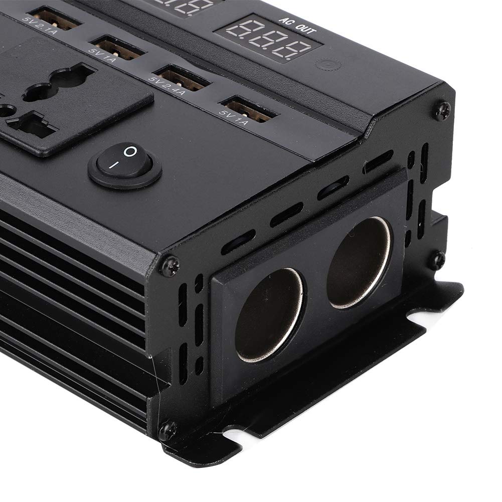Onduleur de Voiture Aramox, Convertisseur D'onduleur de Voiture 3000W 12V à 220V avec écran LCD Ports Allume-Cigare