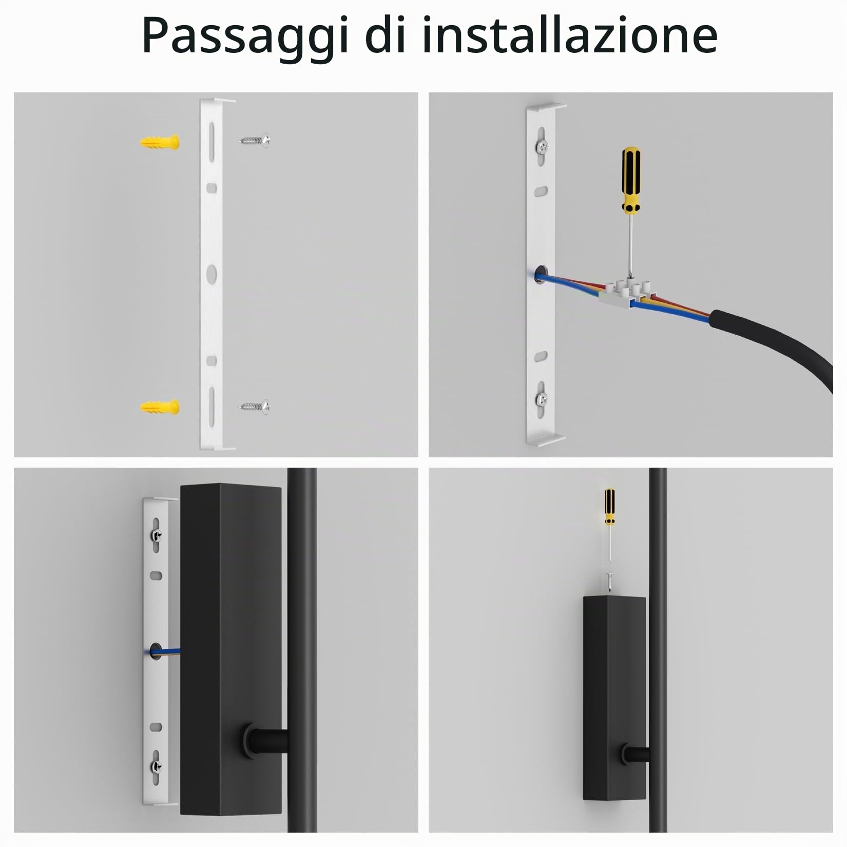 2 Lampade da Parete a LED con Telecomando Nero - 100 cm, 28 W, 3000K-6000K, con Funzioni di Regolazione dell'Intensità Luminosa e Temporizzazione, per Soggiorno, Camera da Letto, Corridoio