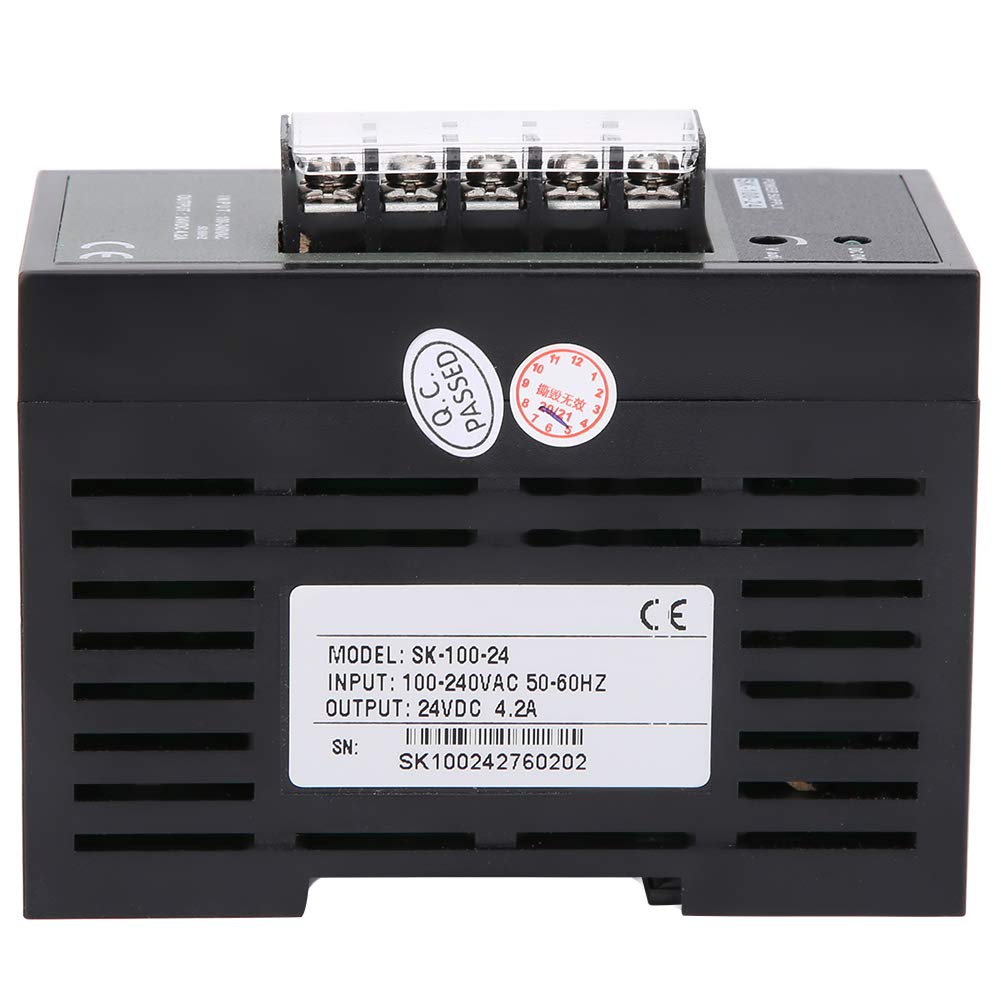 Domary Fuente de Alimentación Conmutada de Riel Ajustable Salida Alta Potencia 100 W para Automatización Industrial y Metalurgia Construcción Latón Plástico