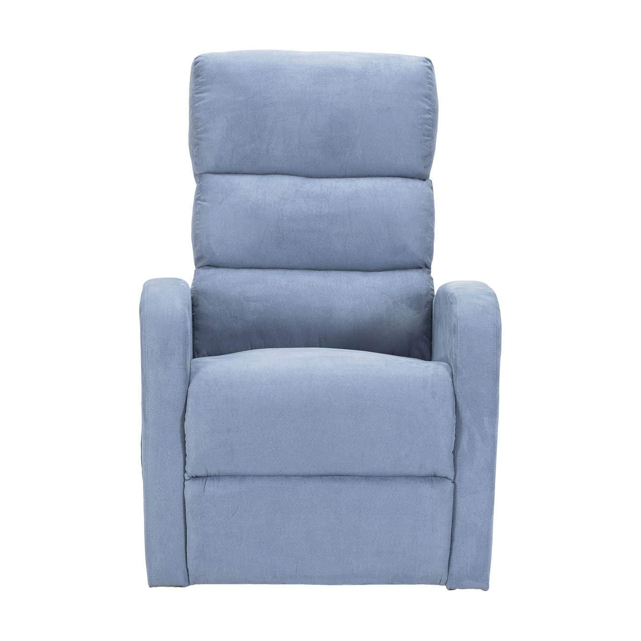 POLTRONE ITALIA Poltrona Relax Elettrica 4 ruote reclinazione poltrona per anziani soggiorno elevabile Detraibile 19% microfibra Azzurro