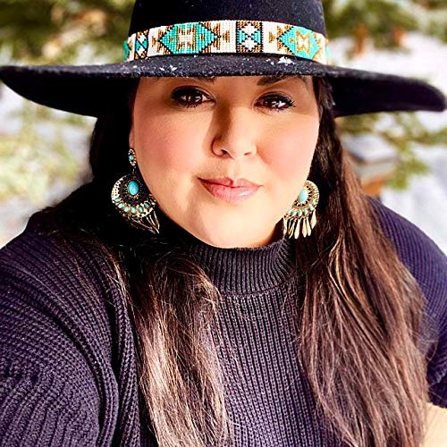 Mayan Arts Handmade Beaded Hatband - Southwestern Cowboy Hat Band, 7/8 X 21 Inches With Leather Ties - View #9