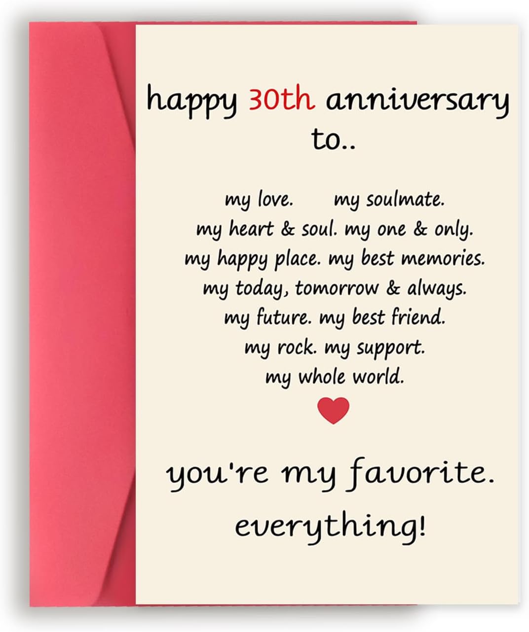 Amazon.com: YiKaLus Big 30th Marriage Anniversary Card for Husband Wife ...