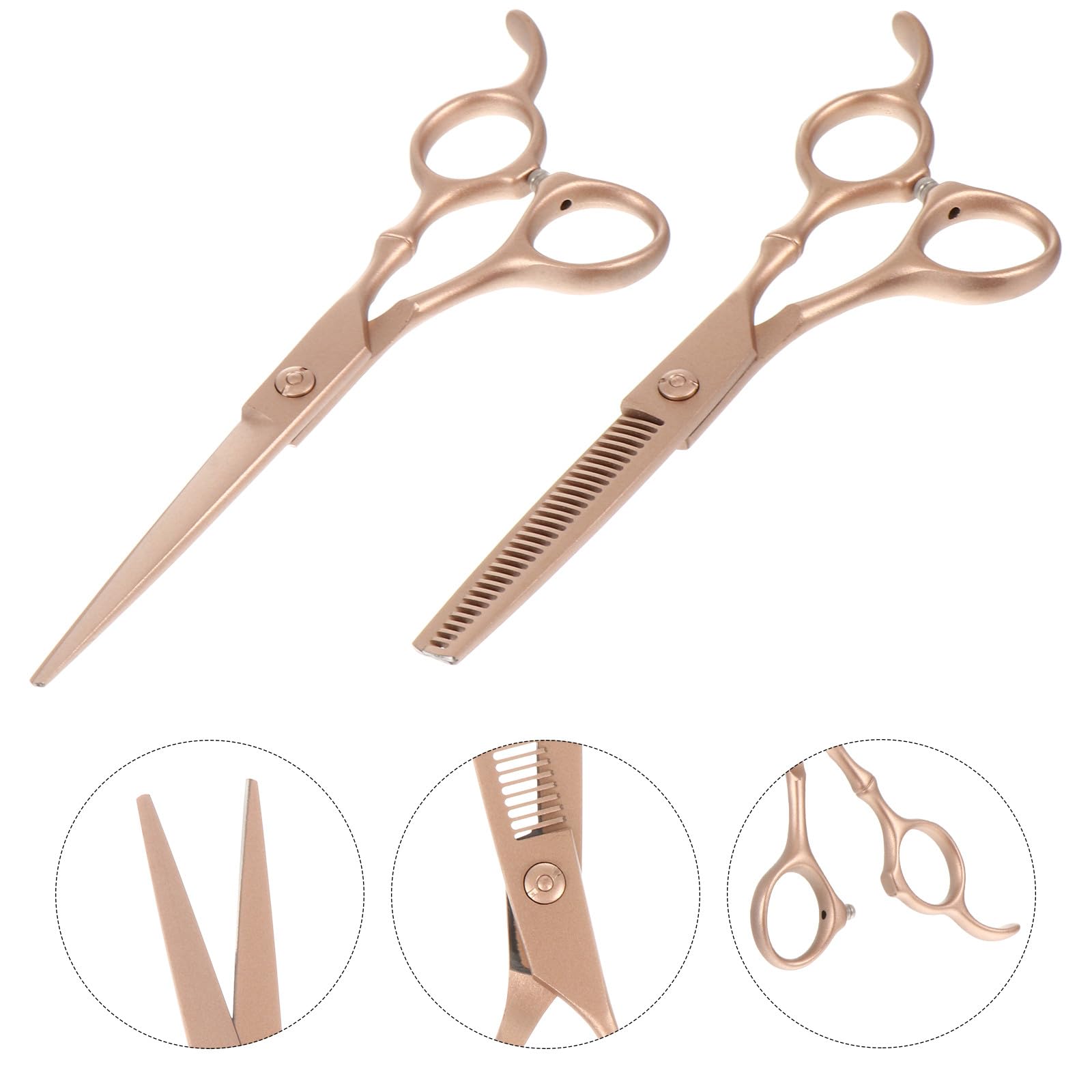 Friseurschere 6 Zoll aus Edelstahl, 2 Stück, Goldfarben, Elegant