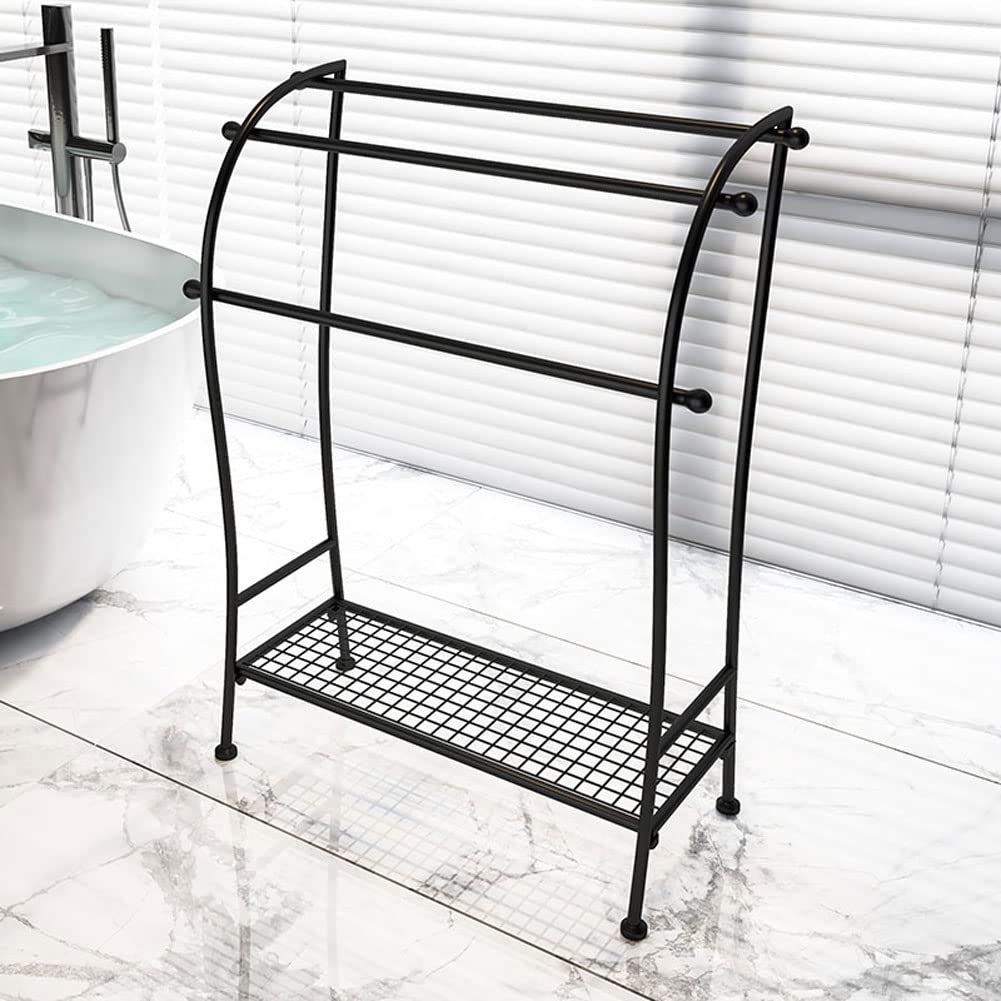 Portasciugamani Da Terra Relaxdays - 3 Barre, Acciaio Inox Cromato, 86x50x20 Cm, Argento - Foto 8