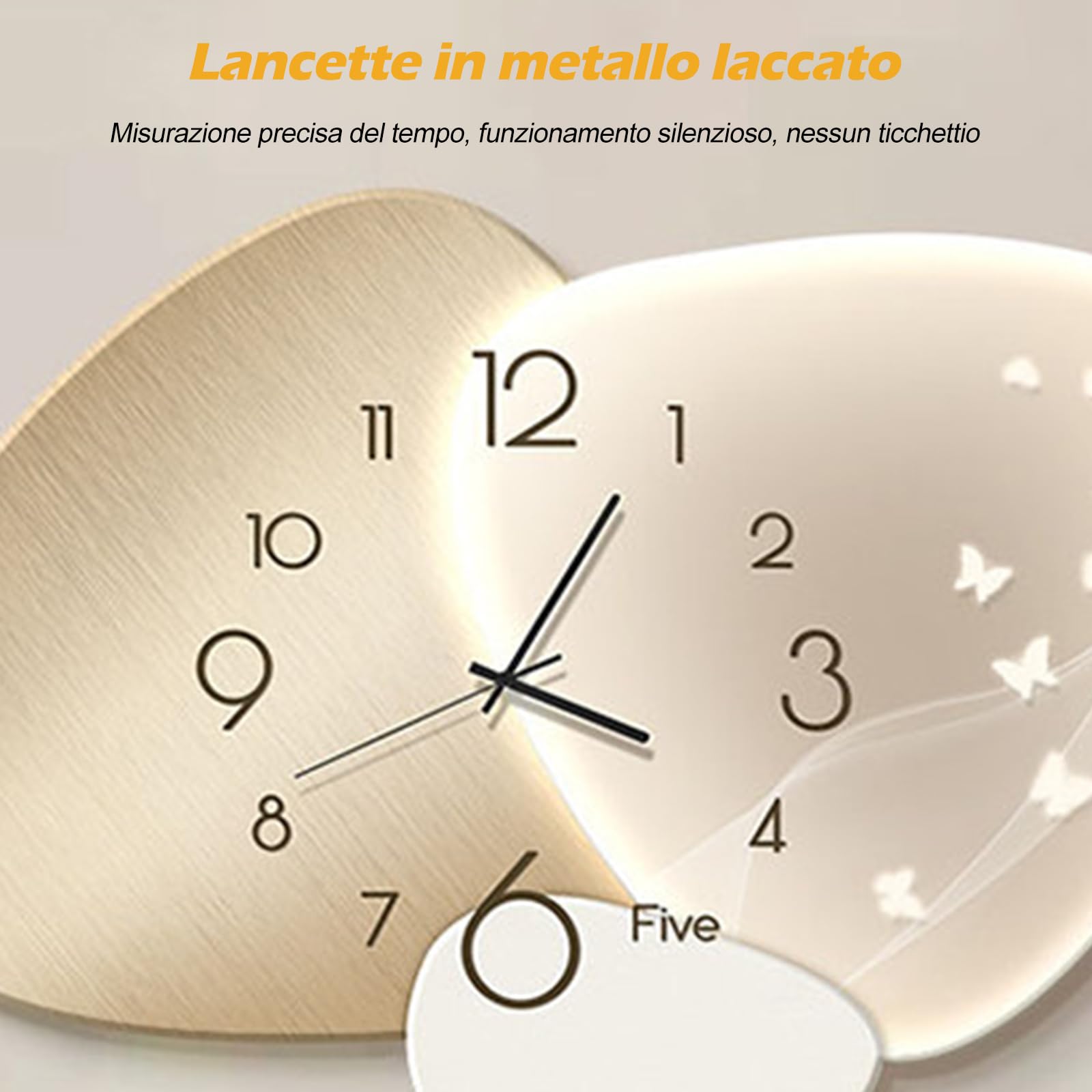 Ergocar Orologio Da Parete Silenzioso In Stile Nordico Moderno Ceramica Cristallina Ad Alta Definizione Impermeabile Alimentato a Batteria Decorativo Per Scuole, Soggiorni, Uffici, Camere Da Letto