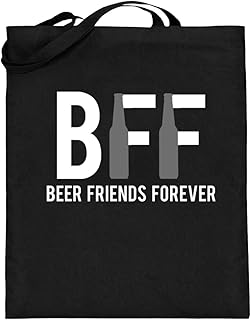 BFF – Beer Friends Forever – Bier Friends per sempre! – Design semplice e divertente – Sacchetto di iuta (con manici lunghi)