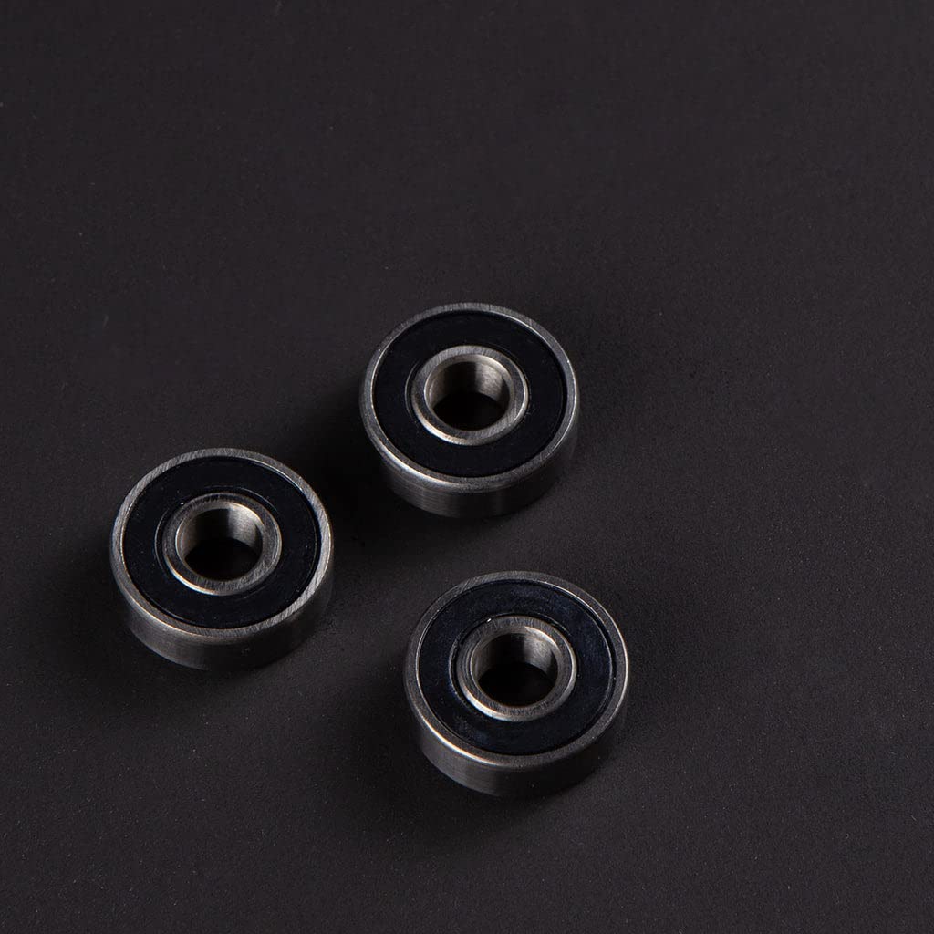 Rock Solids, Roller Skate Bearings, 16 Pack, Quad Skates, ABEC 9 Rated, Hardwearing, Tough, Long Lasting, Pre Lubed, Replaceable Rubber Shields, Women Supportive, 8mm, Black