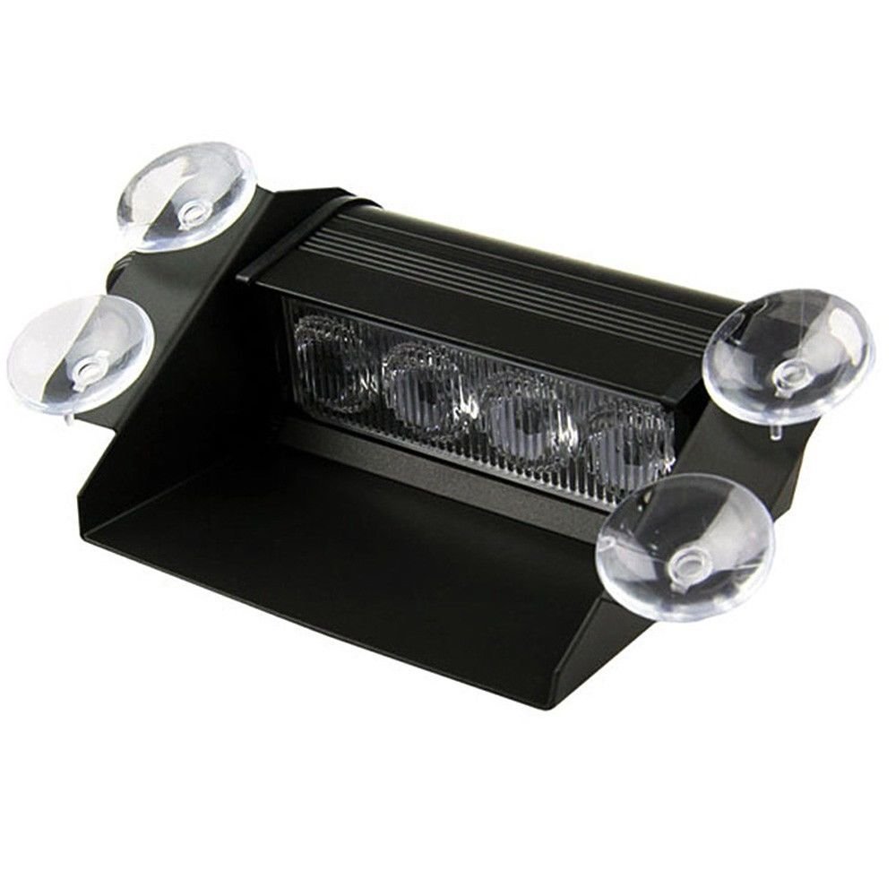 Luce di emergenza per auto, 4 LED di avvertimento cruscotto visiera stroboscopica luci lampeggianti luce di pericolo luci di avvertimento 12 V LED barra luminosa (blu)