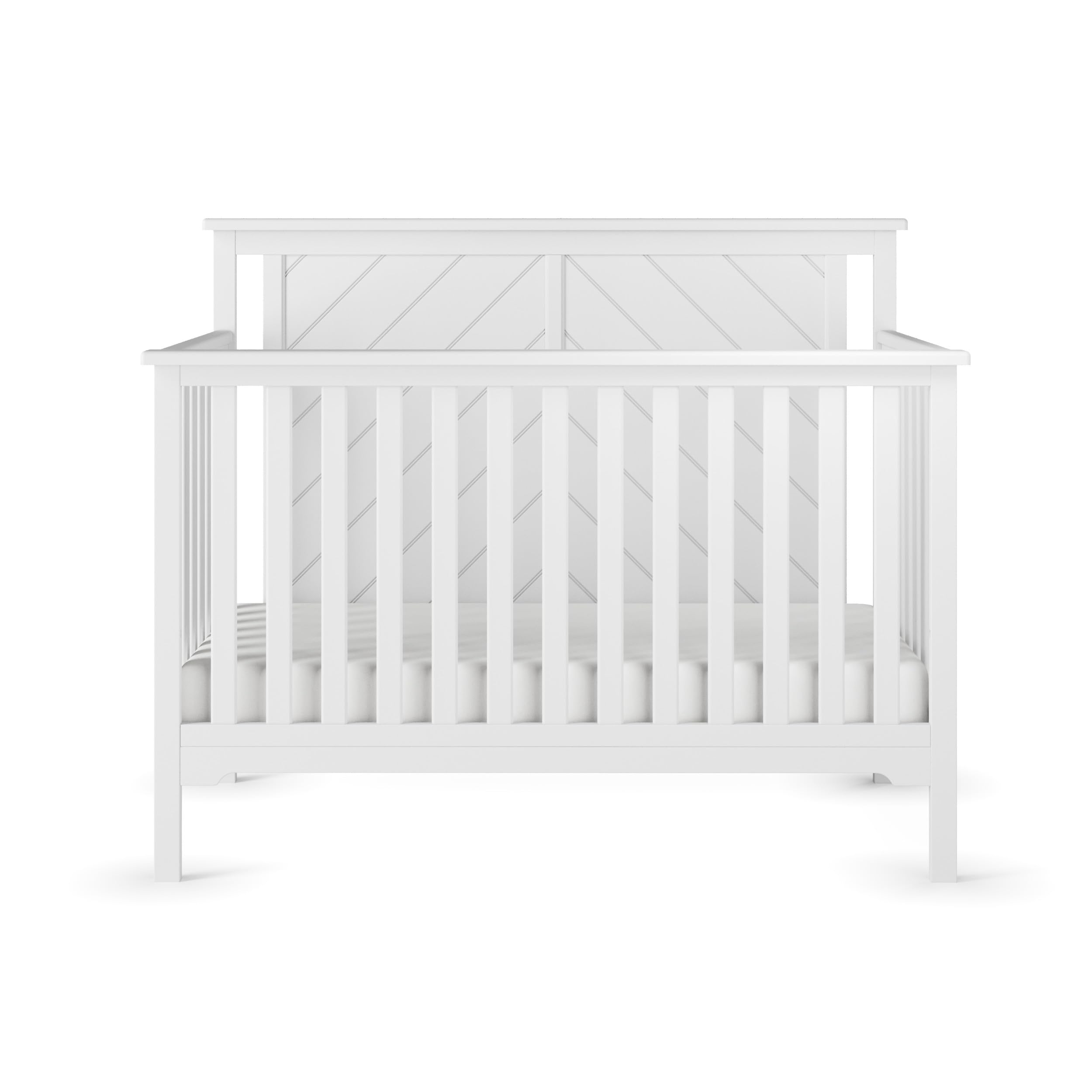 Child Craft Hampton Flat Top 4-in-1 Convertible Crib, Baby Crib Converts to Day Bed, Toddler Bed and Full Size Bed, 3 Adjustable Mattress Positions,