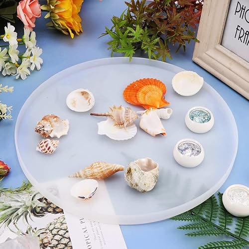 Miniatura 9 de Moldes de bandeja de resina, moldes redondos para bandeja rodante, moldes de bandeja de silicona, moldes de bandeja enrollable de 11.8 pulgadas para