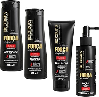 Kit (Shampoo/Condicionador 350ml / Finalizador 200g/Loção 100ml) Força Com Pimenta Bio Extratus
