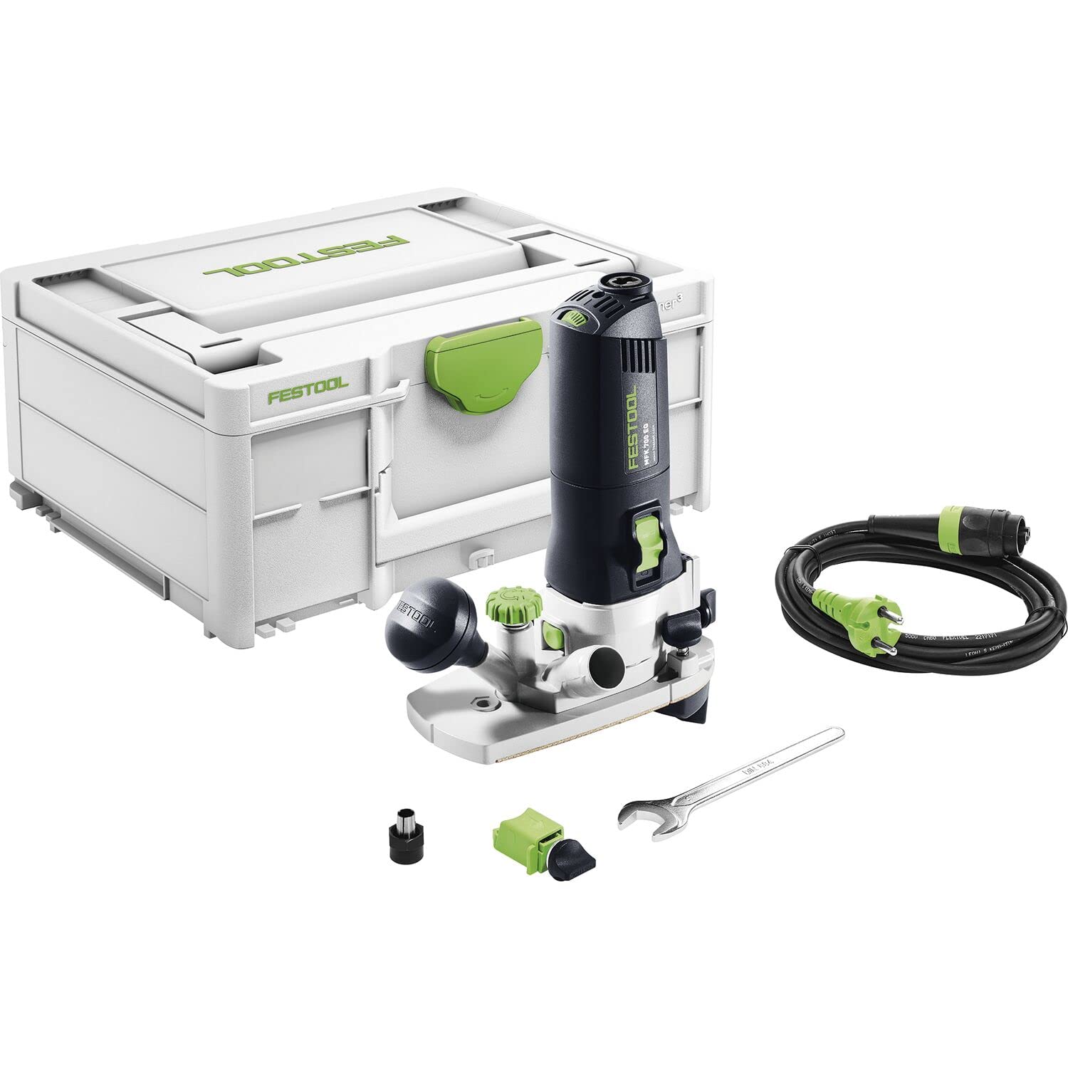 Festool MFK 700 EQ/B Fresadora de Cantos - 720 W, Pinza 8 mm | Fresadora enrasadora de bordes | Velocidad 10.000–26.000 min⁻¹ | Mesa de apoyo amplia | Aspiración directa