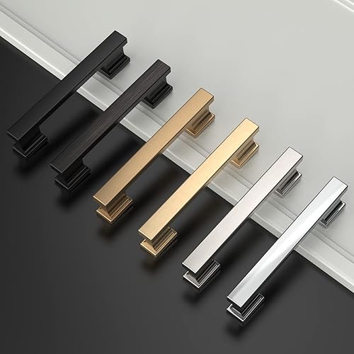 Miniatura 5 de Asidrama Paquete de 10 manijas de gabinete de cocina color níquel satinado cepillado de 3.75 pulgadas, tiradores para gabinetes de cocina,