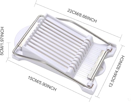 Miniatura 2 de Rebanadora, rebanadora de carne multiusos, cortador de huevos de alambre de acero inoxidable, corta 10 rebanadas para frutas, cebollas, alimentos